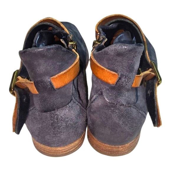 Free People X AS 98 Felix Flat Gray Leather Ankle Boot Size 37 Boho - Picture 6 of 13